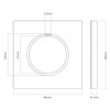 86mm Round LED Tempered Glass Switch Panel, Gray Round Glass, Style:Blank Panel