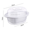 Kitchen Double-layer Plastic Household Creative Fruit Vegetable Drain Basket with Transparent Lid, Size:S(White)