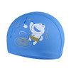 Children Waterproof Hair Care PU Coated Cute Frog Pattern Swimming Cap(Blue)