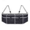 Gray Edging Foldable Multifunctional Long Car Seat Back Storage Bag(Black + Gray Edging)