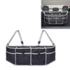 Gray Edging Foldable Multifunctional Long Car Seat Back Storage Bag(Black + Gray Edging)