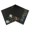 5 PCS Colorful Print Black Flowers Party Decoration Napkin Facial Tissue