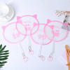 10 PCS Hand Fan Summer Cool Plastic Handheld Fan with Key Chain Pendant, Color:Random Color and Letters Delivery(Cute Cat Wish)