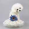 Pet Clothing Dog Cat Spring and Summer Breathable Daisy Skirt, Size:XS(Blue Flower)