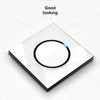 86mm Round LED Tempered Glass Switch Panel, White Round Glass, Style:TV-Computer Socket