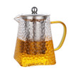 Thickened High Temperature Resistant Hammered Pattern Square Filter Teapot, Style:550ml teapot