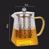 Thickened High Temperature Resistant Hammered Pattern Square Filter Teapot, Style:550ml teapot