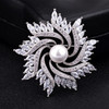 Luxury Fashion Simple Lady Crystal Zircon Pinwheel Shape Brooch High-grade Suits Corsage Brooch