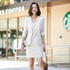 Business Wear Casual Suit, Style: Skirt + Coat (Color:White Size:XL)