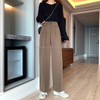 Wild Fashion Wide-Leg Pants Casual Loose Suit Pants, Size: M(Brown)