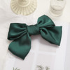 5 PCS Satin Bow Hairpin Back Head Hair Accessories, Colour: Dark Green