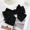 5 PCS Satin Bow Hairpin Back Head Hair Accessories, Colour: Black Wave Point