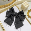 5 PCS Satin Bow Hairpin Back Head Hair Accessories, Colour: Black Wave Point