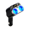 C47 Car Charger Cigarette Lighter Dual USB Type-C With Switch And Voltage Display