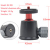 BH-901 Mini Desktop Aluminum Alloy Tripod Mini Ball Head 360 Degree Pan 90 Degree Tilt Tripod