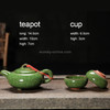7 in 1 Ceramic Tea Set Ice Crack Glaze Kung Fu Teaware Set(Malachite Green)