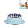 Safe Non-toxic Non-slip Stainless Steel Cat and Dog Bowl Pet Supplies(Blue)