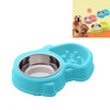 Squirrel Shape Dual-use Slow Dood Anti-choke Plastic Dog Bowl Pet Supplies(Blue)