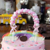 2 PCS Creative Cake Card Arch Hair Ball Birthday Baking Cake Card Decoration(Pink)