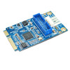 MINI PCI-E to USB 3.0 Front 19 Pin Desktop PC Expansion Card with 4 Pin Power Connection Port (Blue)
