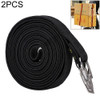 2 PCS 4m Elastic Strapping Rope Packing Tape for Bicycle Motorcycle Back Seat with Hook (Black)