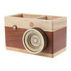 Camera Model Wooden Pen Holder Decoration, Specifications:Double Pen Holder