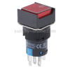 Car DIY Square Button Push Switch with Lock & LED Indicator, AC 220V(Red)