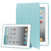 4-folding Slim Smart Cover Leather Case with Holder & Sleep / Wake-up Function for iPad 4 / New iPad (iPad 3) / iPad 2(Blue)