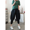 Women Loose Plus Size Bottoms Casual Pants (Color:Black Size:One Size)