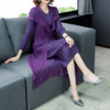 Loose Two-Piece Mesh Gauze A-Line Skirt + Long Coat(Color:Purple Size:One Size)