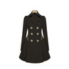 Slim Mid-length Commuter Jacket Trench Coat (Color:Black Size:M)