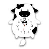 Creative Home Office Bedroom Decoration Cow Swing Acrylic Wall Clock (Black)