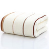 Strong Water Absorption Stripe Cotton Towel for Home & Hotel, Size:70x140cm(White)