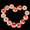 30 in 1 Love-heart Shape Wooden Buttons with Eye, Size:20mm