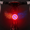 USB Charging Red Blue Color Riding Light Rear Lamp Safety Warning Light (Cancer Style)