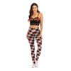 Plaid Printed Slim Fit Women Pants (Color:As Show Size:M)