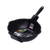 Thick Bottom Maifan Stone Household Small Frying Pan Non Stick Pan Deep Frying Pan, Color:28cm Black Without Cover