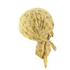2 PCS Pure Cotton Printing Pirate Hat Outdoor Turban Cap Wrap Cap(Yellow)