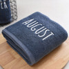 Month Embroidery Soft Absorbent Increase Thickened Adult Cotton Bath Towel, Pattern:August(Gray)