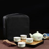 Outdoor Travel Mini Portable Ceramics Teaware Set With Travel Box, Pattern:Lotus Rhyme