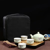 Outdoor Travel Mini Portable Ceramics Teaware Set With Travel Box, Pattern:Lotus Rhyme