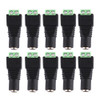 10 PCS Female 2.1x5.5mm DC Power Plug Jack Adapter Connector Plug for LED Strip Light(Green + Black)