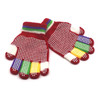 Two Pairs Winter Ski Non-slip Knitted Warm Finger Gloves Children Gloves, Suitable Age:5-8 Years Old(Red)