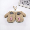 Winter Cartoon Cloud Moon Thickened Warm Children Gloves Mittens Halter Gloves, Suitable Age:About 4-7 Years Old(Khaki)