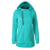 Women Warm Sweater Zipper Cap With Long Sleeves Solid Color Sweater, Size: XL(Green)
