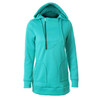 Women Warm Sweater Zipper Cap With Long Sleeves Solid Color Sweater, Size: XL(Green)