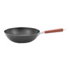 Uncoated Cast Iron Wok Pan for Induction Cooker Gas Range, Style:30cm Single Pot