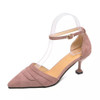 Simple and Stylish Wild Thin Heel Suede Shoes for Women (Color:Purple Size:39)