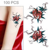 S-167 100 PCS Halloween Terror Rose Waterproof Realistic Temporary Tattoo Sticker