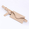 PU Leather Belt for Women, with Removable Mini Phone Bag, Size:105 x 2.4cm(Khaki+Gold Buckle)